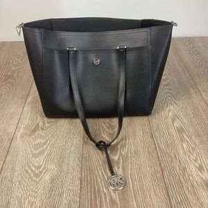 Michael Kors‎ Maisie Pebbled Black Purse Tote Black silver